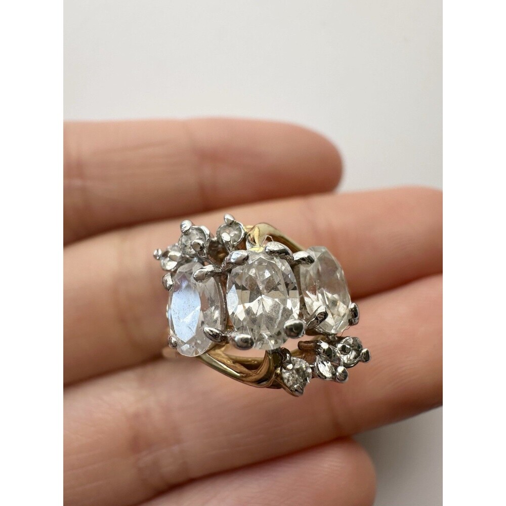 Vintage 14k Gold Electroplated Cocktail Ring Size 5